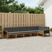Set di divani da esterno con cuscino 6 pcs Naturale e Antracite 3382595
