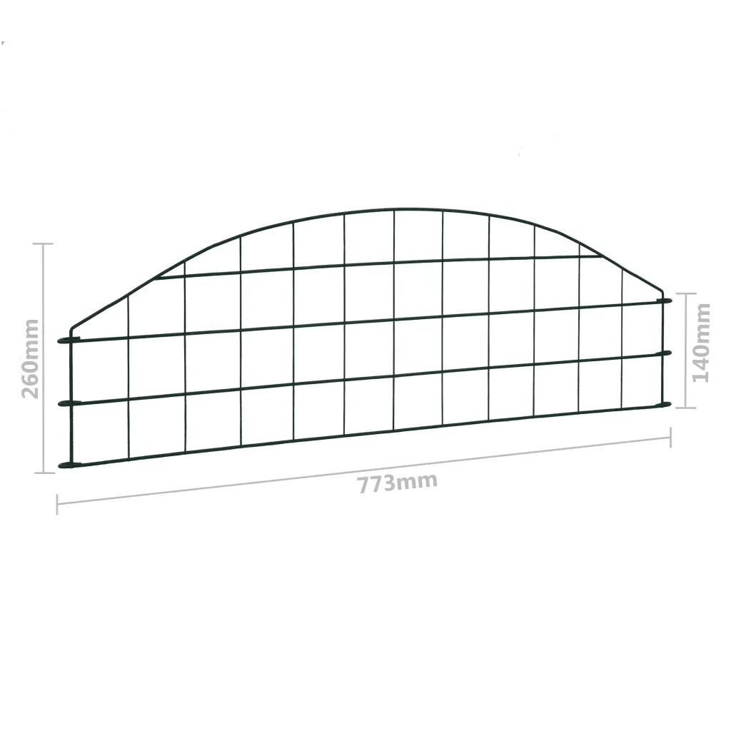 Set Recinzione da Giardino ad Arco 77,3x26 cm Verde 146101