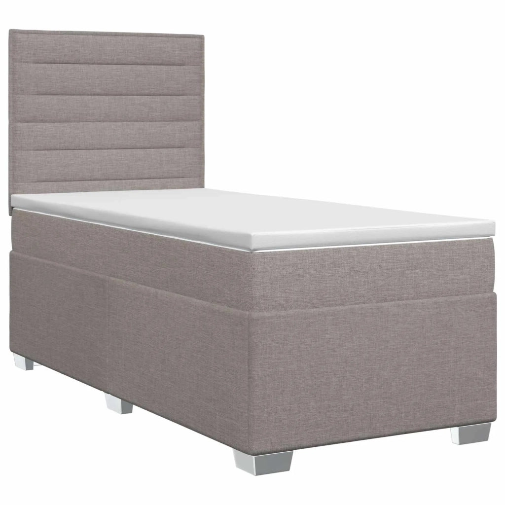 Letto box spring con materasso Tortora 100 x 200 cm Tessuto 3453336