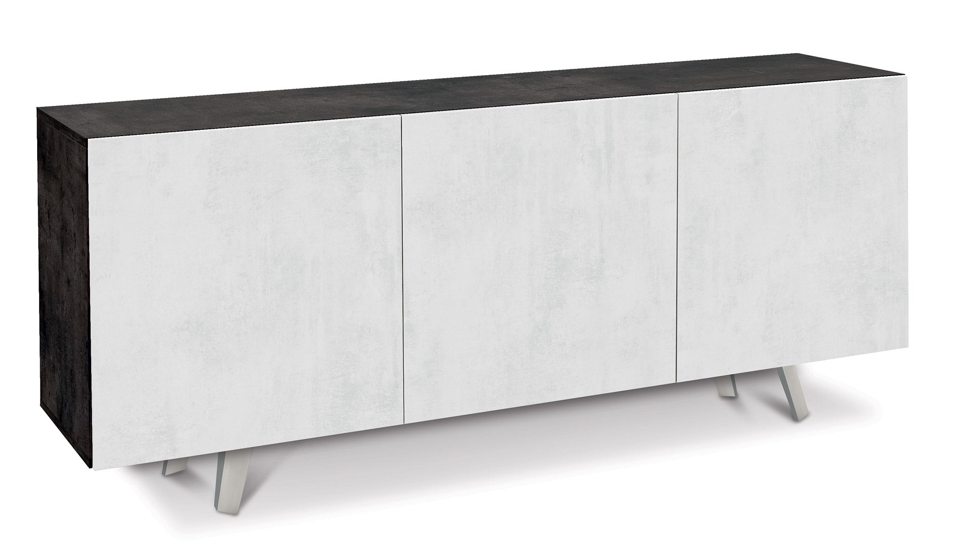 Mobile 3 Ante 174x70x41 cm Ossido Nero/Ossido Bianco