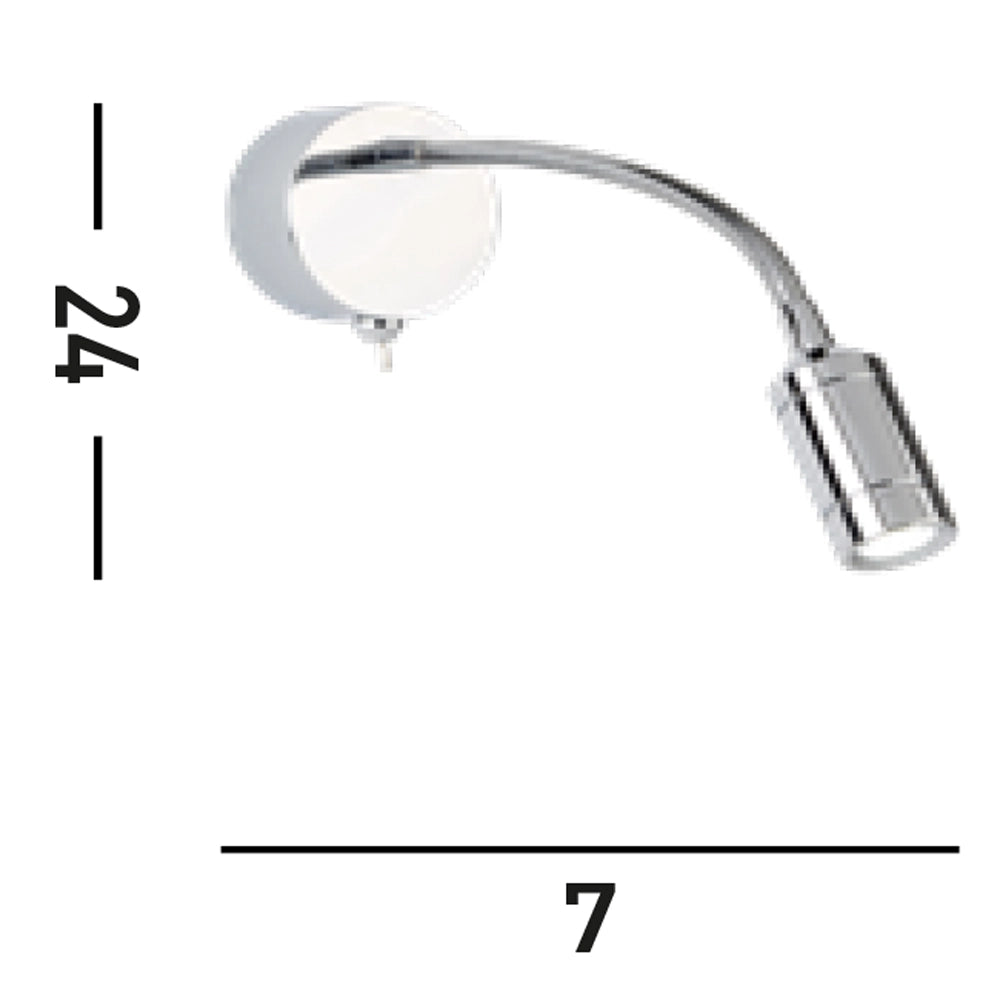 Applique Contemporanea Flexy Acciaio Cromo Led 0,75W 3000K