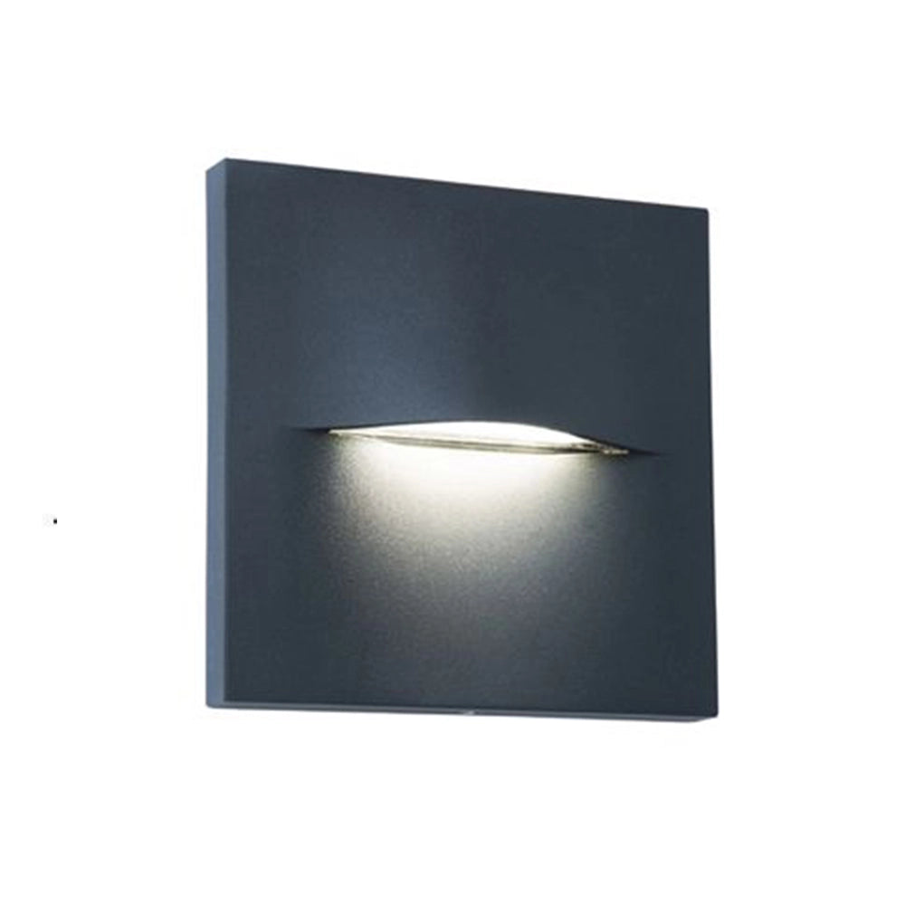Segnapasso Quadrato Moderno Open Alluminio Grafite 3W Led 3000K