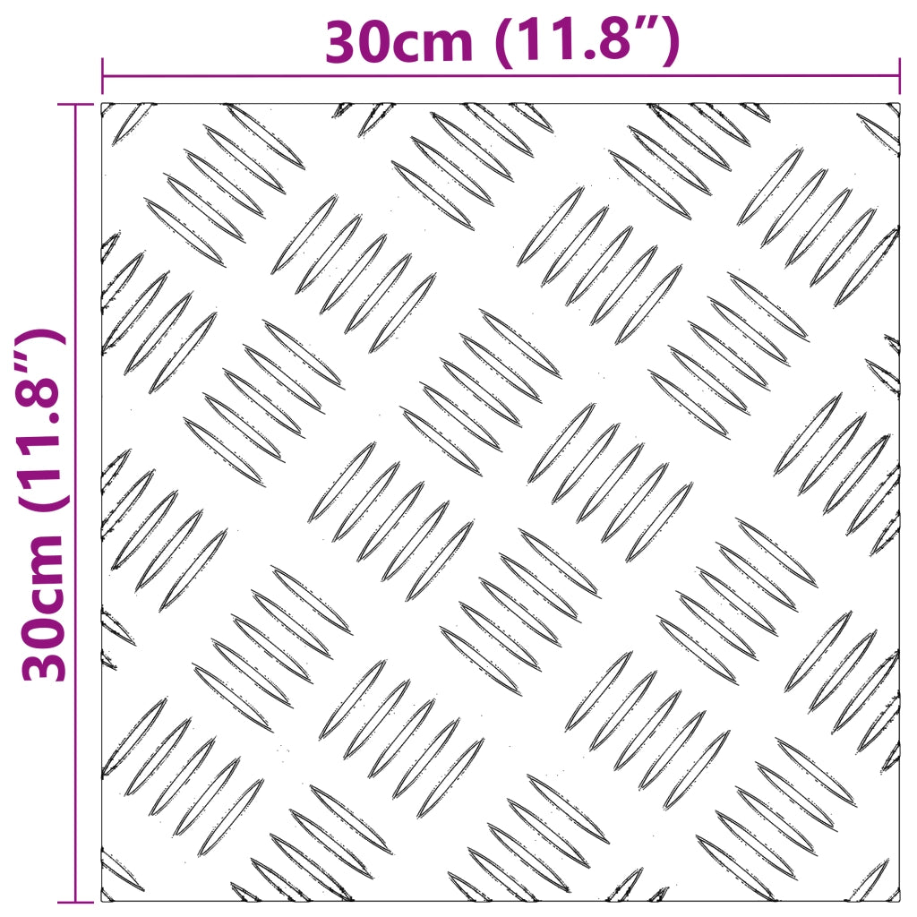 Piastre in Alluminio a Quadretti 2 pz Antiscivolo 30x30 cm