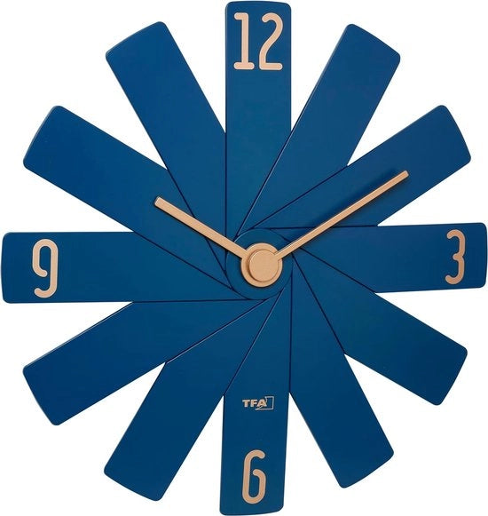 Orologio a muro - Orologio in Box Blu - Adatto per un Ambiente Minimalista - Silenzioso - Design Minimalista