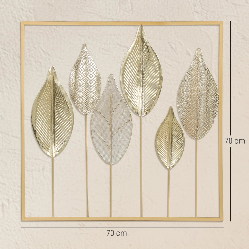 Decorazione murale foglia metallo moderno ¨C zephmum ¨C dorato 70x70 cm