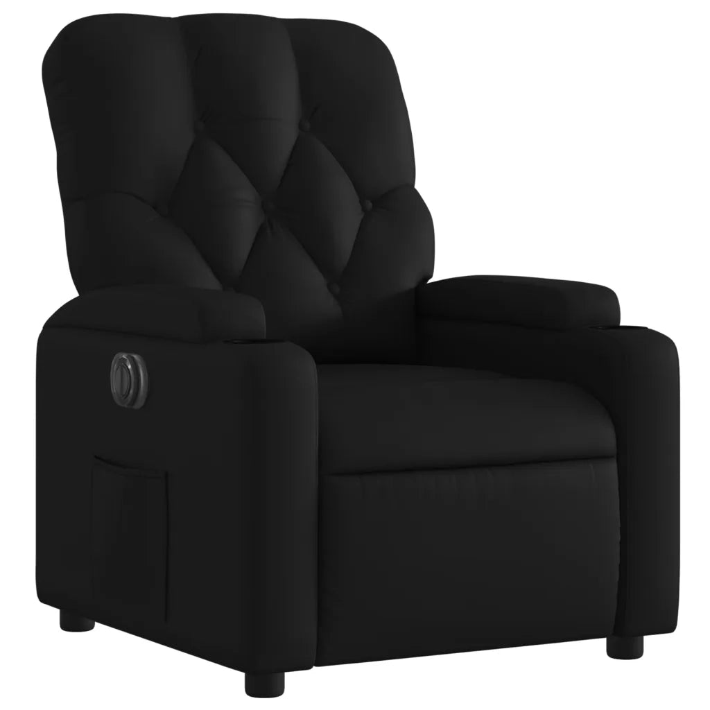 Poltrona Reclinabile Elettrica Nera in Similpelle 3204758
