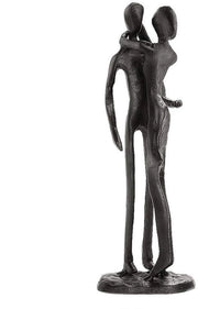 Figurina in ghisa decorativa - coppia d'amore - regalo per matrimonio - decorazione interiore - base a forma di cuore