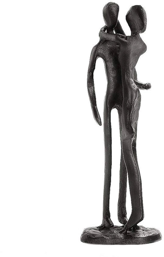 Figurina in ghisa decorativa - coppia d'amore - regalo per matrimonio - decorazione interiore - base a forma di cuore