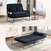 Divano letto 2 posti ¨C Minimal ¨C nero tessuto metallo con contenitore