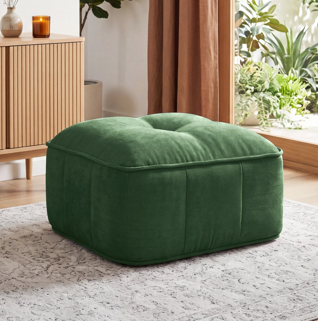 DIVANO Modulare con Pouf in Poliestere Verde