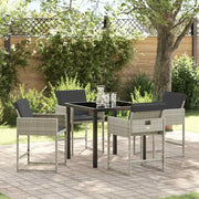 Set da Pranzo per Giardino 5 pcs Grigio chiaro polyrattan 3380733