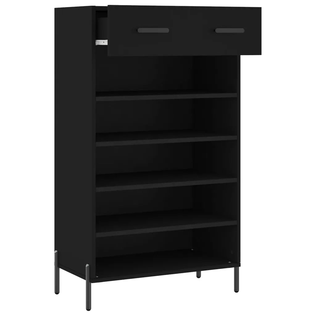 Scarpiera Nera 60x35x105 cm in Legno Multistrato