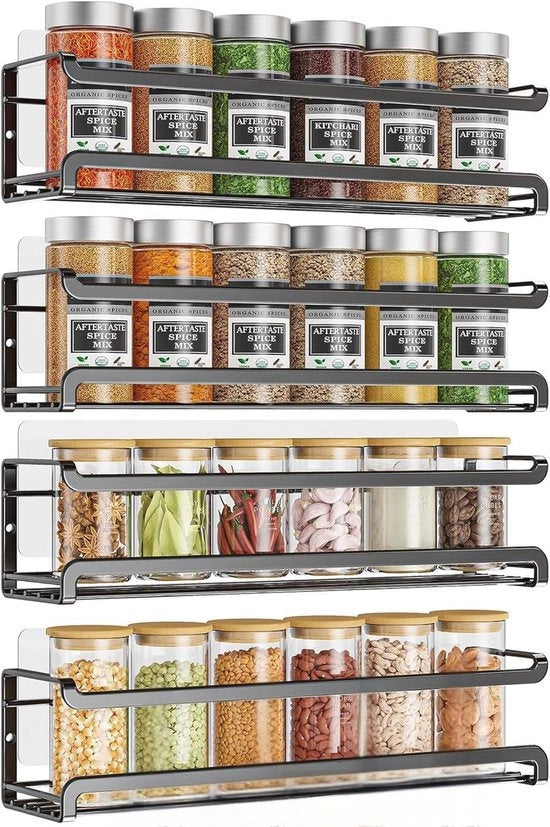 Set di Organizzatori per Spezie, 2 pezzi, Raccoglitore di Spezie per la Cucina senza Fori