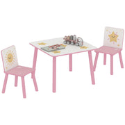 Tavolo bambini con 2 sedie ¨C zephmum ¨C legno rosa 60x60x44 cm