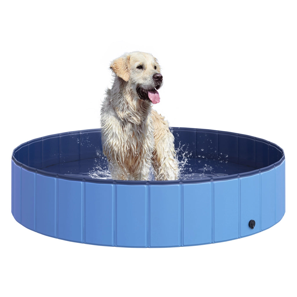 Piscina Pieghevole per Cani Gatti ¨C zephmum ¨C Blu ?140x30 cm PVC Antiscivolo