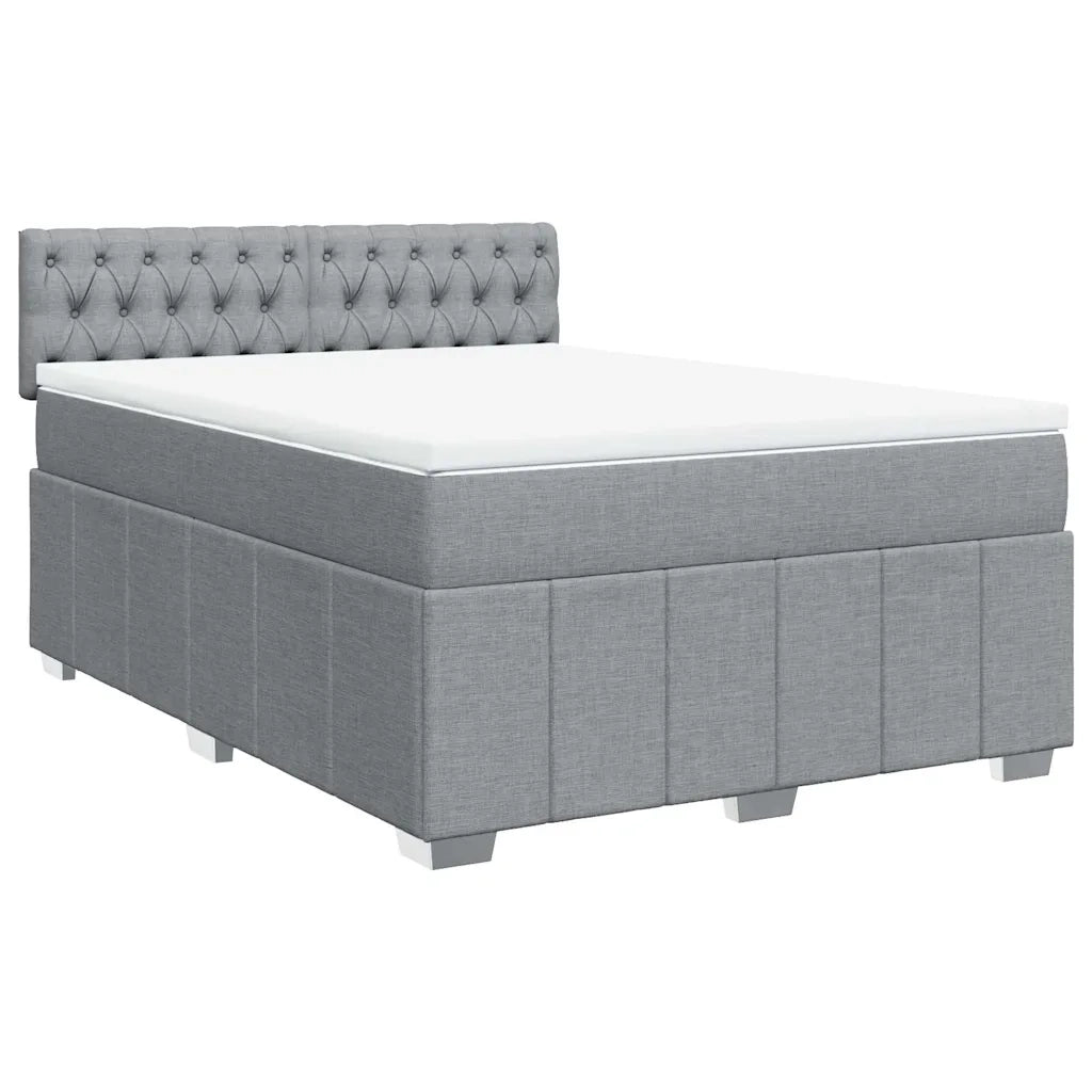 Giroletto a Molle con Materasso Grigio Chiaro 160x200cm Tessuto