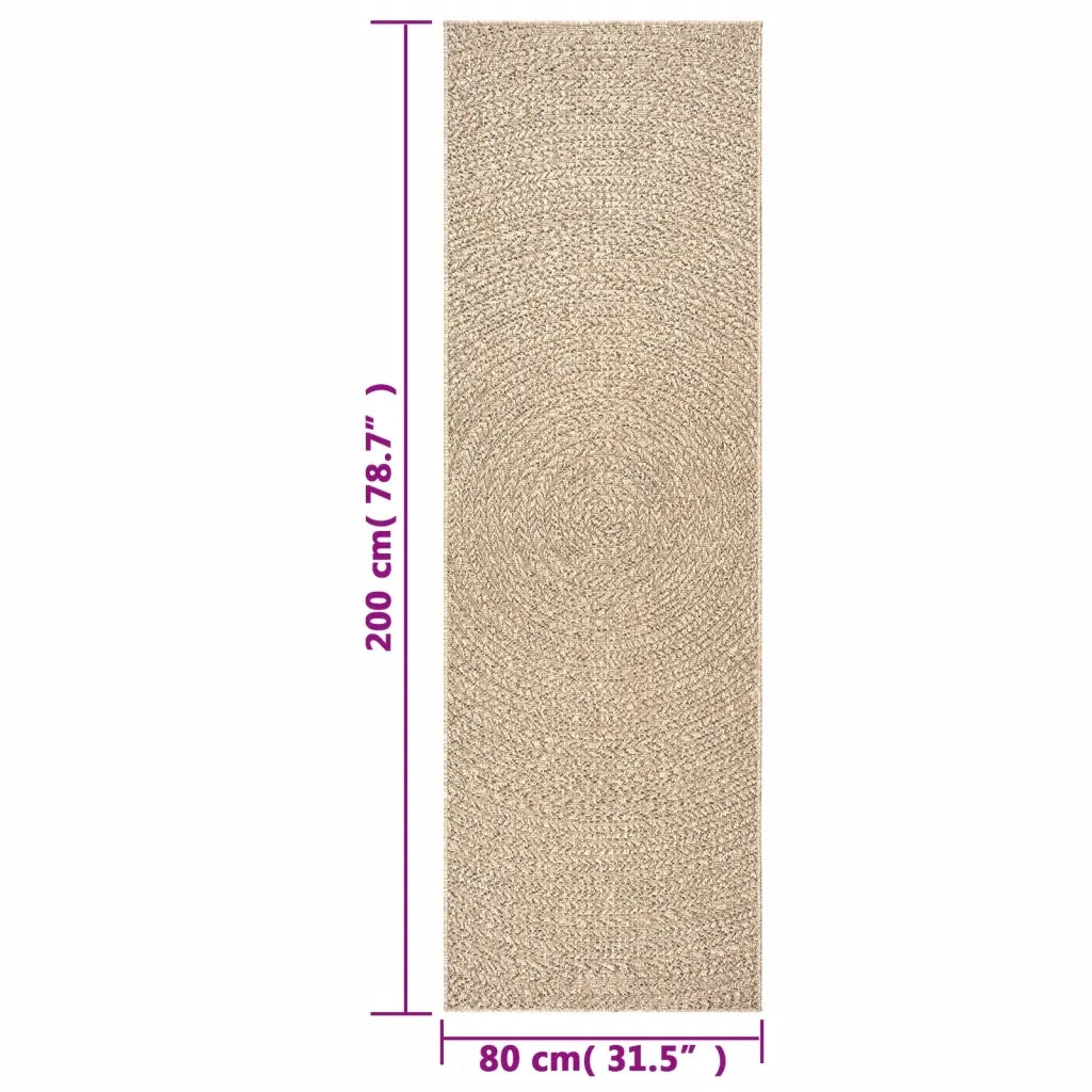 Tappeto del soggiorno | Tappeto ZIZUR 80x200 cm Aspetto Iuta per Interni ed Esterni