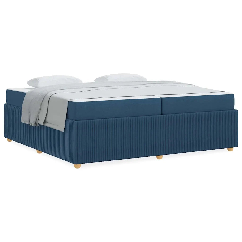 vidaXL Struttura letto con materasso Blu 200 x 200 cm Tessuto