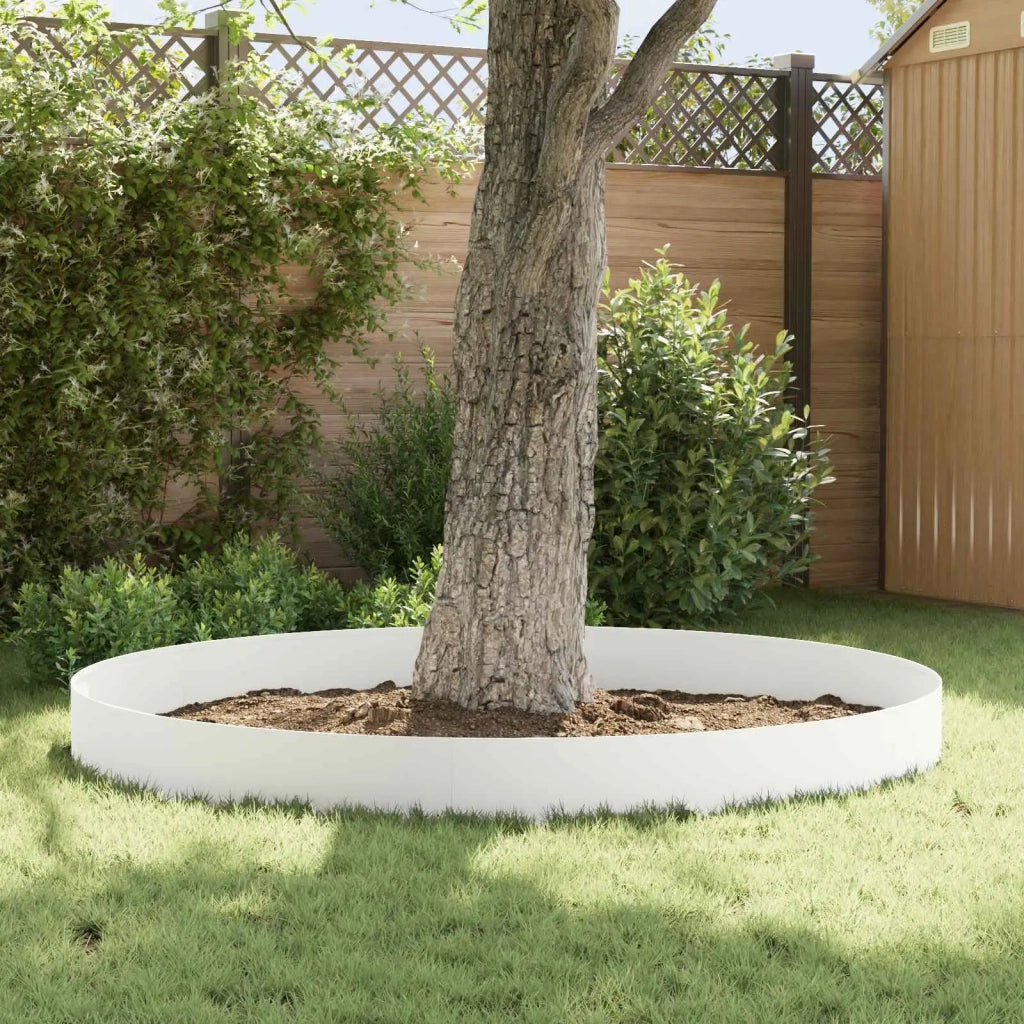 Bordura per Prato 10 pz 100 x 18 cm Acciaio Bianco 8008836