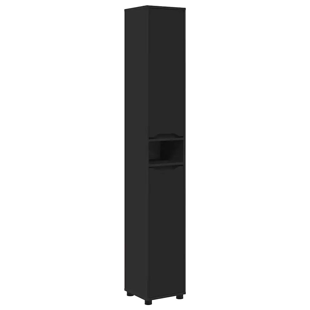 Mobile da Bagno Nero 30,5 x 30 x 195 cm Legno multistrato 888758