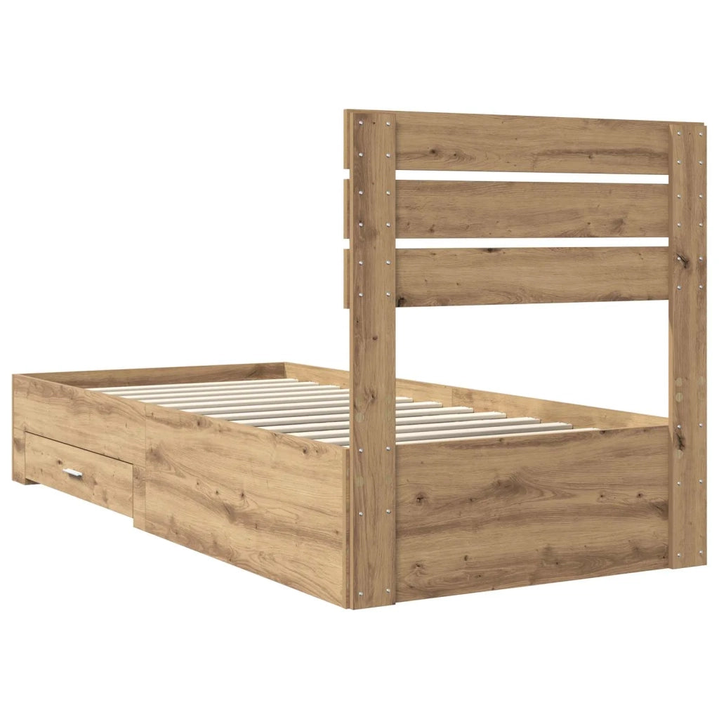 Struttura del letto con cassetto con testiera-Letto con Cassetti e Testiera Legno multistrato 337687