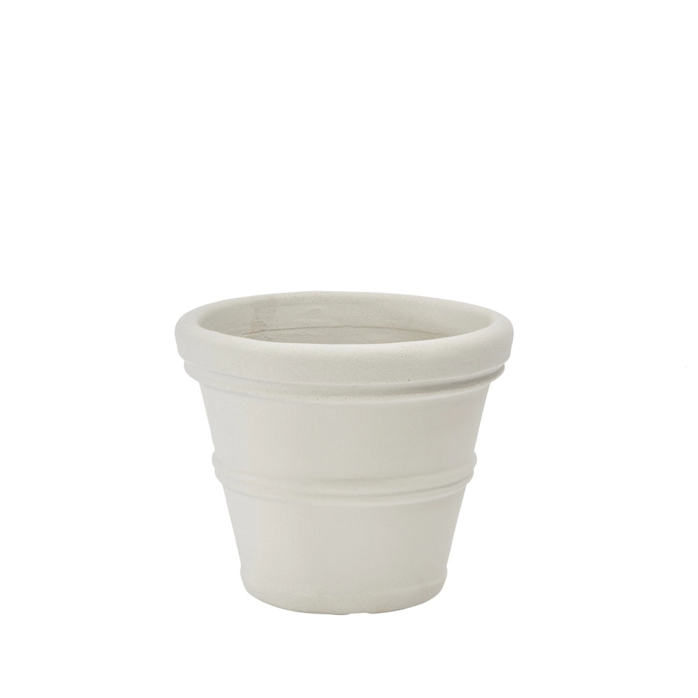 Cheonda - Garden Italia Vaso Campana Doppio Bordo Ø25 cm in Resina – Made in Italy, Resistente al Gelo e Antiurto Colore: PERLA ECO