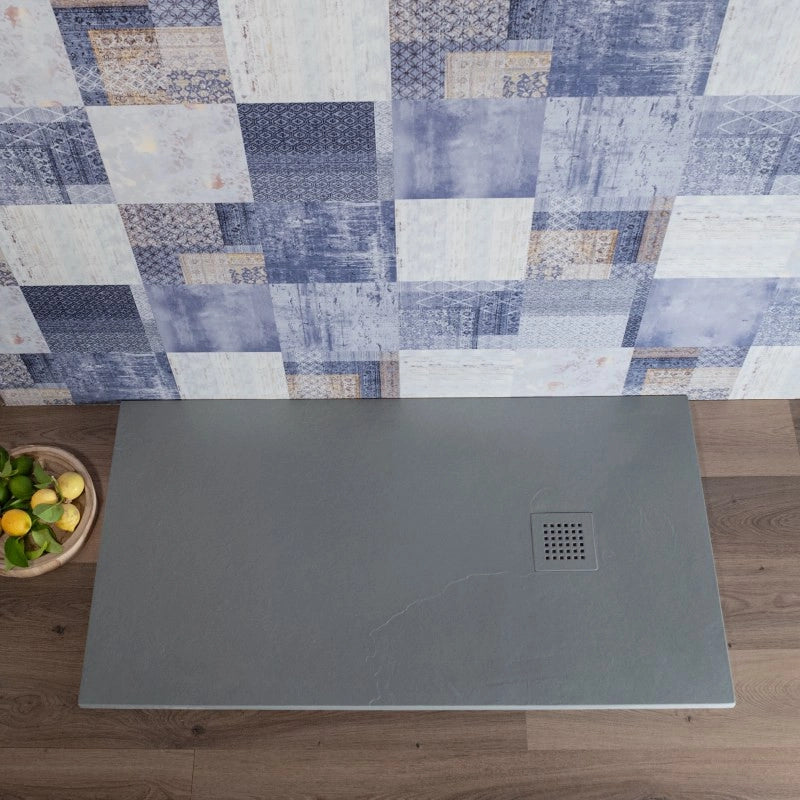 Piatto Doccia Moderno 70x100 cm Marmoresina Grigio Effetto Pietr