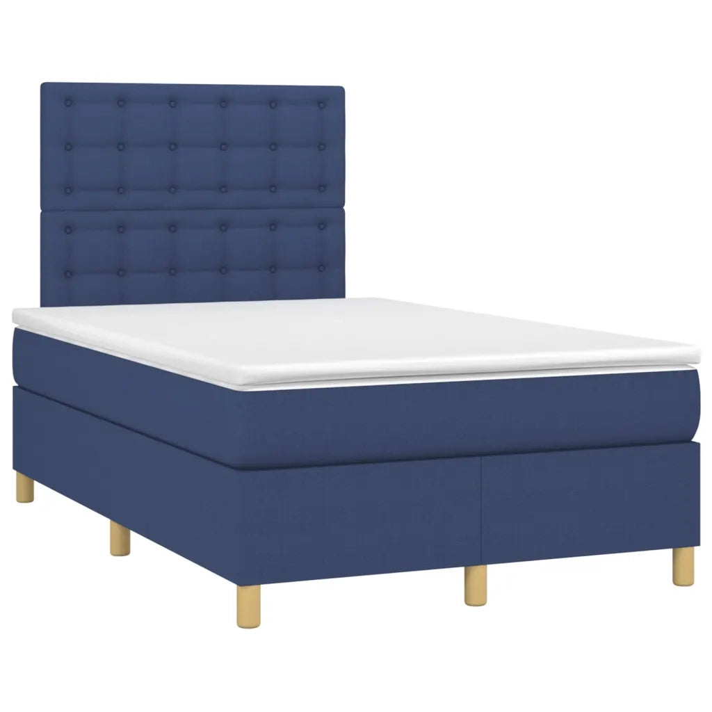 Letto a Molle con Materasso e LED Blu 120x200cm in Tessuto 3135747