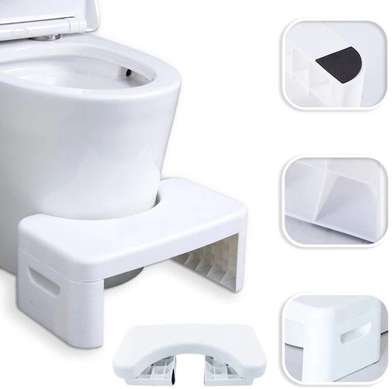 Toilet per bagno, toilet per seduti, panno multifunzionale rimovibile, sgabellino portatile per l'accesso al bagno, sgabellino portatile, sgabello per toilette, pratico e compatto, stabile (bianco)