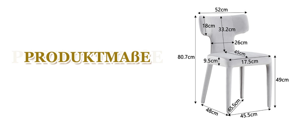 SEDIA da pranzo T 80,7 cm Grigio chiaro Set da 2 pezzi