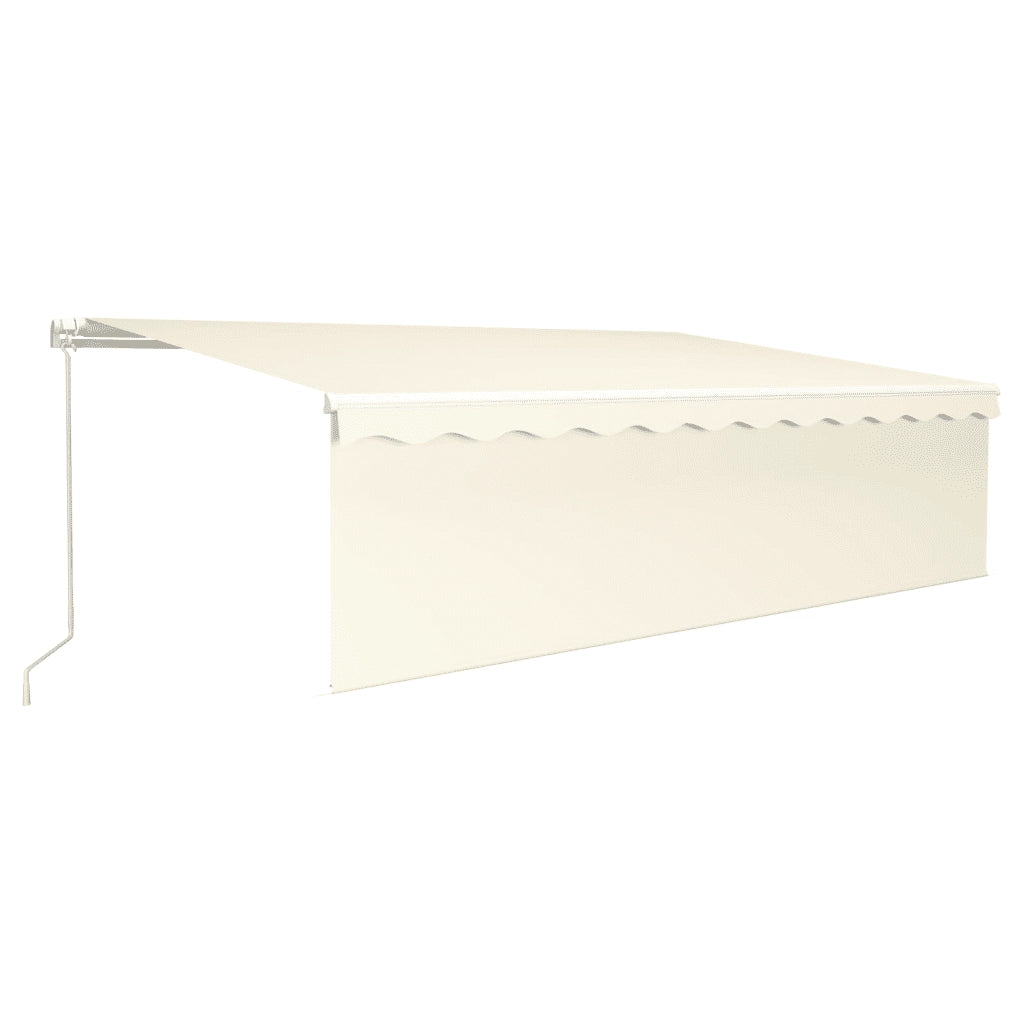 Tenda Sole Retrattile Manuale Parasole LED 5x3 m Crema 3069342