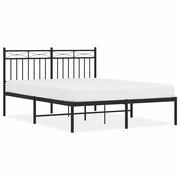 Letto matrimoniale | Letto per adulti | Giroletto con Testiera in Metallo Nero 135x190 cm