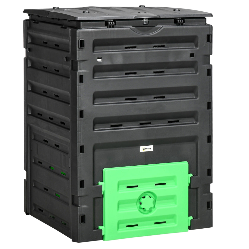 Compostatore 450 L per Giardino ¨C zephmum ¨C Nero 69x71x103 cm