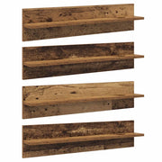 4 pz Scaffali da Parete | Mensola sospesa Legno vecchio 80 x 11,5 x 18 cm