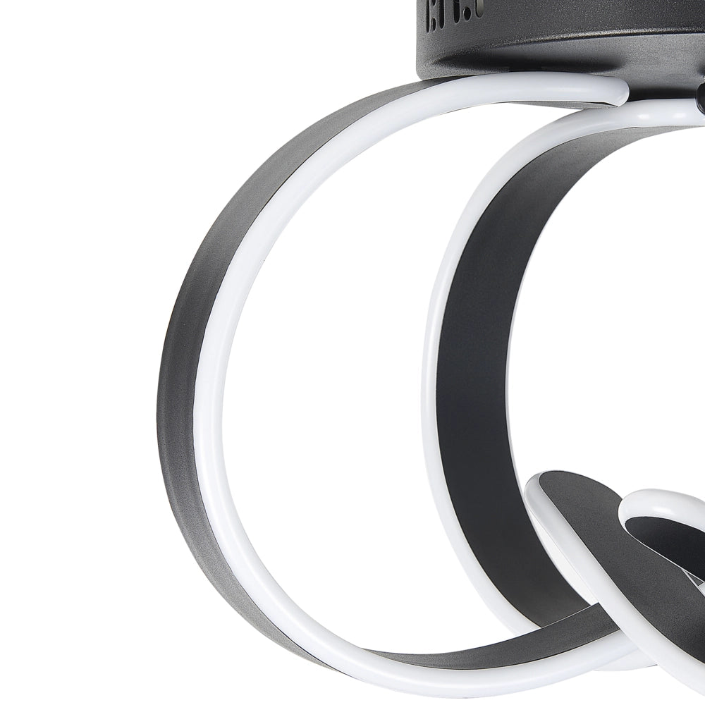 Plafoniera Moderna Illuminazione Integrata Luci LED Forma Spirale Metallo Nero