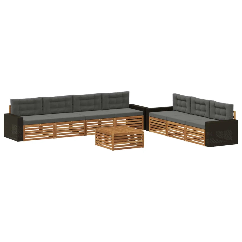Set di divani da esterno 8 pcs Naturale e Antracite