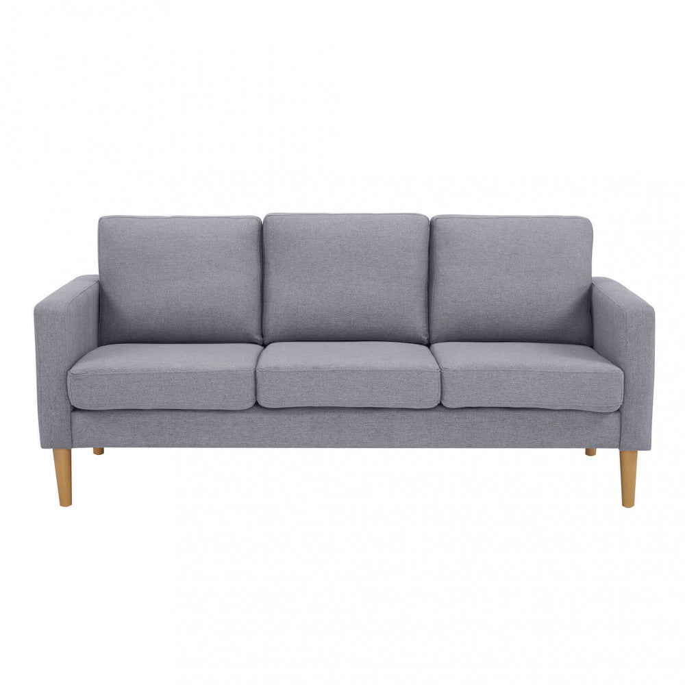 Divano 3 Posti Ramsey 180x73x82 h cm in Tessuto Grigio chiaro