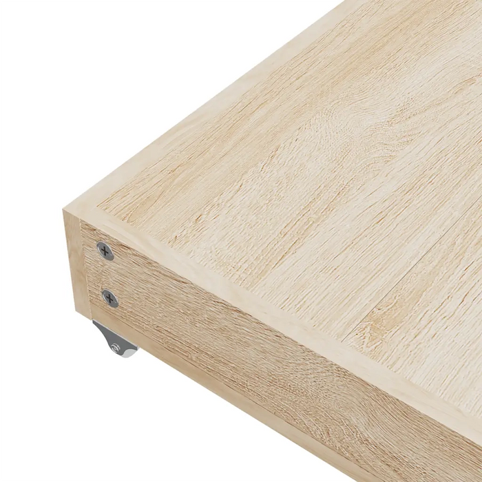 Cassetti da Letto 2pz Crema in Legno Multistrato e Tessuto 833914