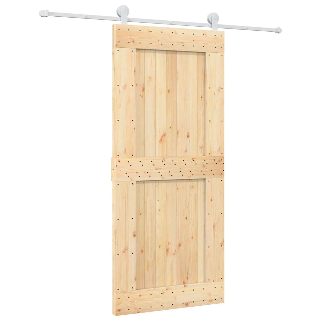 Porta scorrevole Naturale e Bianco 90 x 210 cm 3445035
