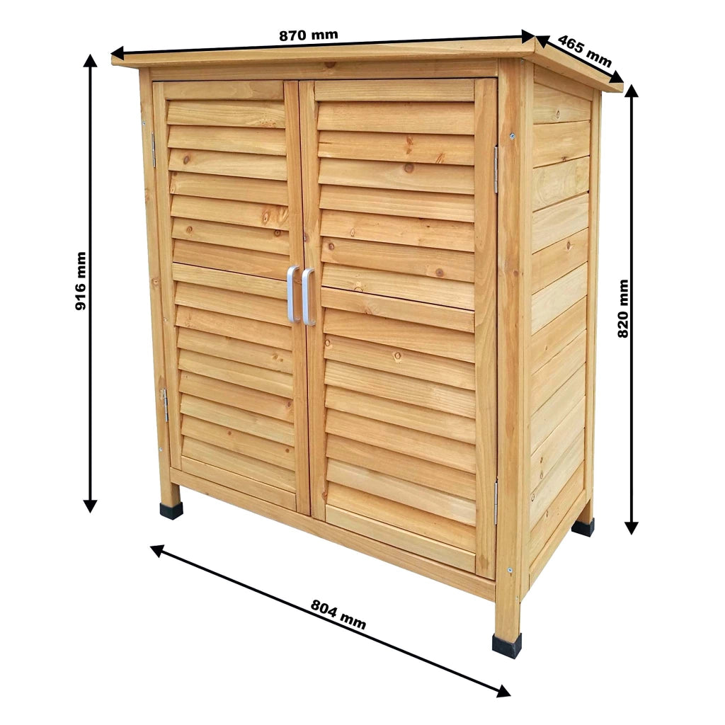 Armadio basso da giardino 2 ante 870x465x916 mm In legno di abete rosso Capanno degli attrezzi