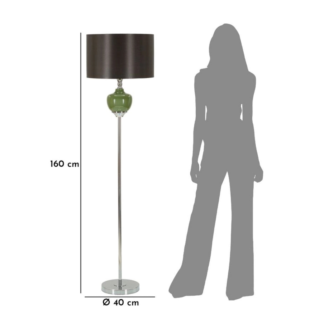 Lampada da Terra VKH218, Verde, Metallo, 40x40x160 cm