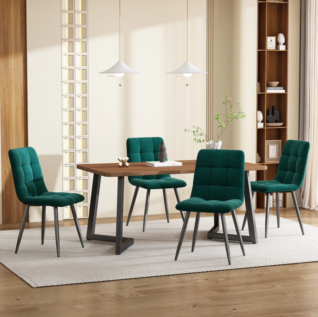 Gruppo tavolo e sedie 68x117 cm; design moderno; MDF; colore noce