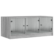 Tavolino da salotto | Tavolino da caff¨¨ | Tavolino da Soggiorno con Ante in Vetro Grigio Sonoma 102x50x42cm