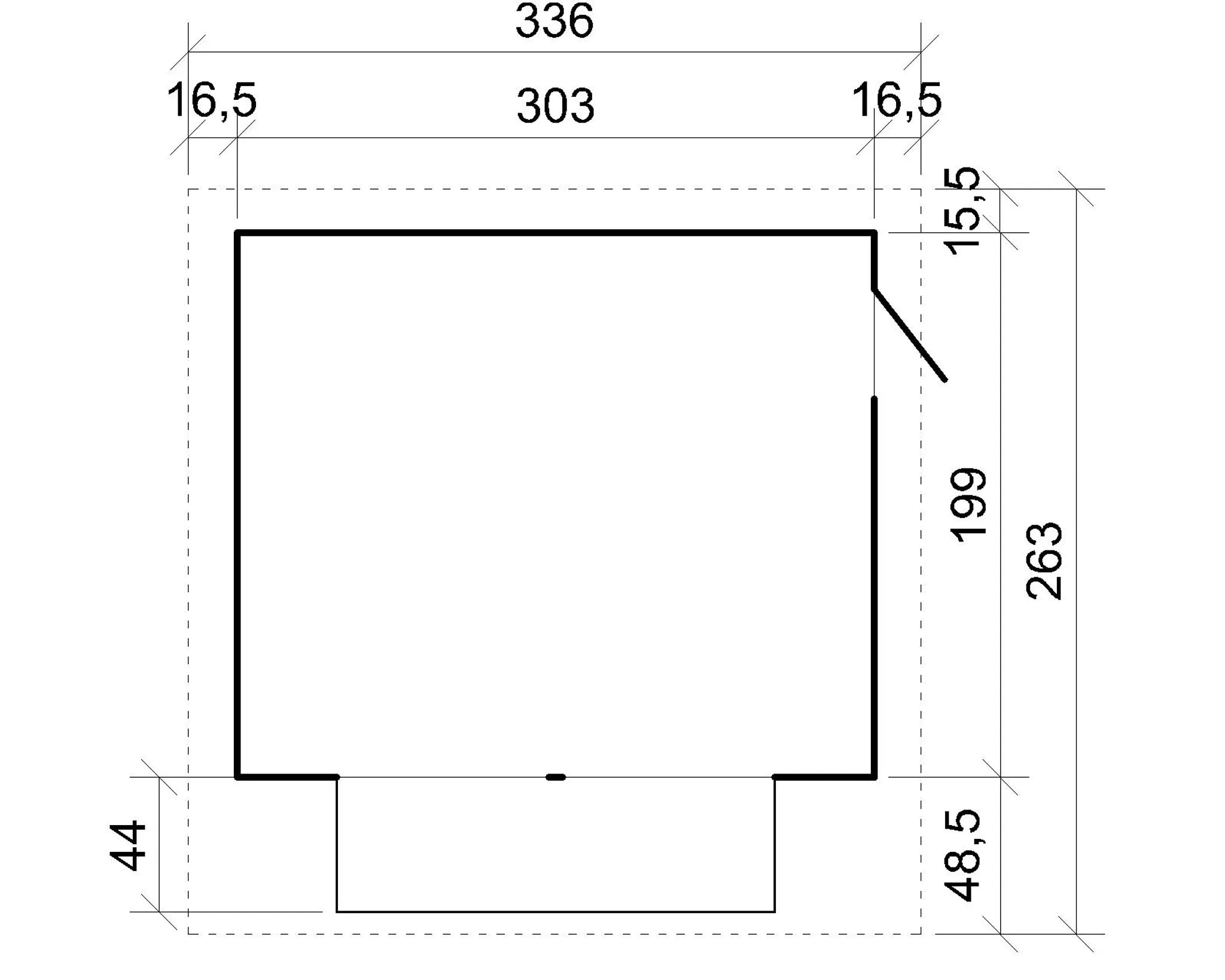 Chiosco in legno da giardino - 336x263 cm/6 m2 - TIMBELA M150