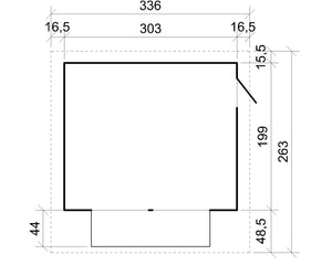 Chiosco in legno da giardino - 336x263 cm/6 m2 - TIMBELA M150