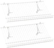Set di 2 Scaffali a Muro, 61 cm Porta Scarpe in Metallo, Kit Organizzatore di Stoccaggio, 4 Supporti in PVC, Unità di Mensole Personalizzabile per Lavanderia Camera da Letto, 61x30x2,5 cm