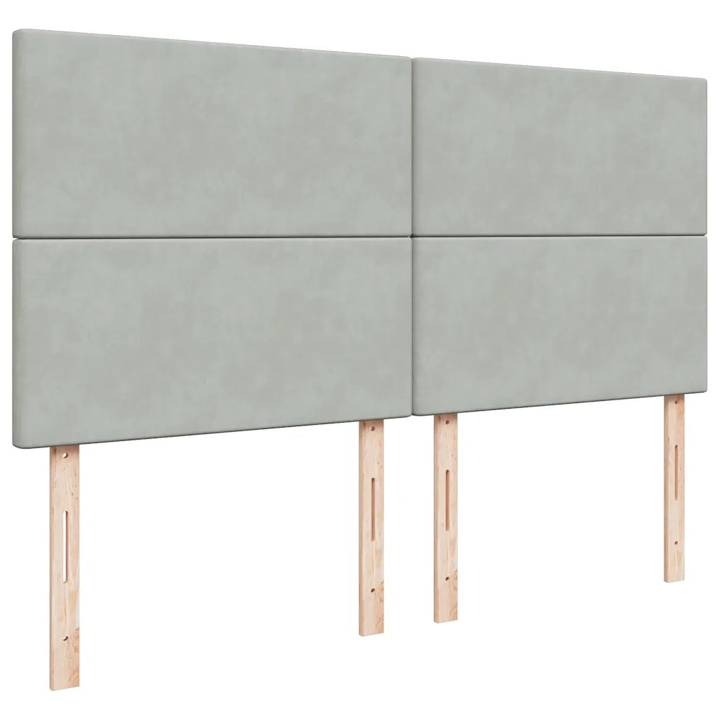 Giroletto a Molle con Materasso Grigio Chiaro 200x200cm Velluto 3294724