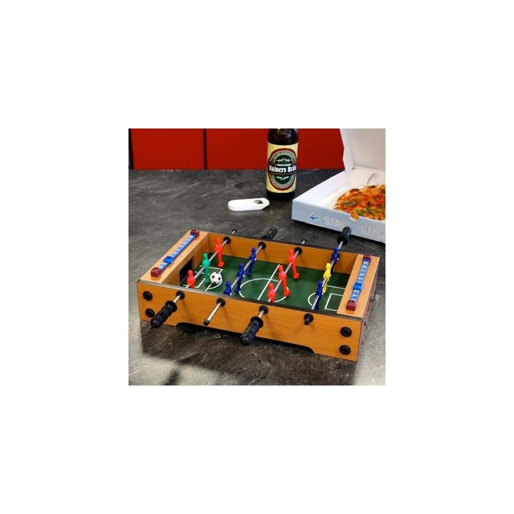 Trade Shop - Mini Calcetto Da Tavolo Struttura In Legno E Sagome In Plastica Pallina Inclusa -