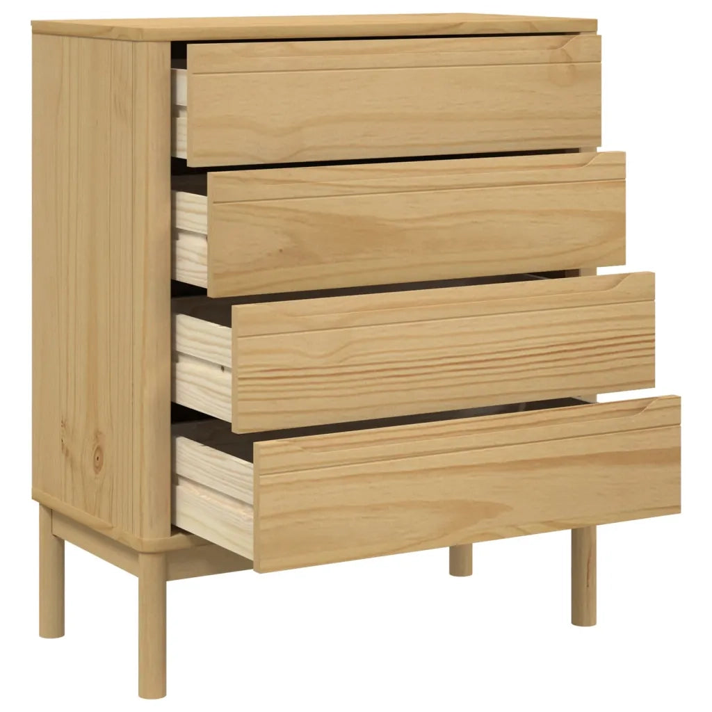 Cassettiera FLORO Marrone Cera in Legno Masselo di Pino 374008