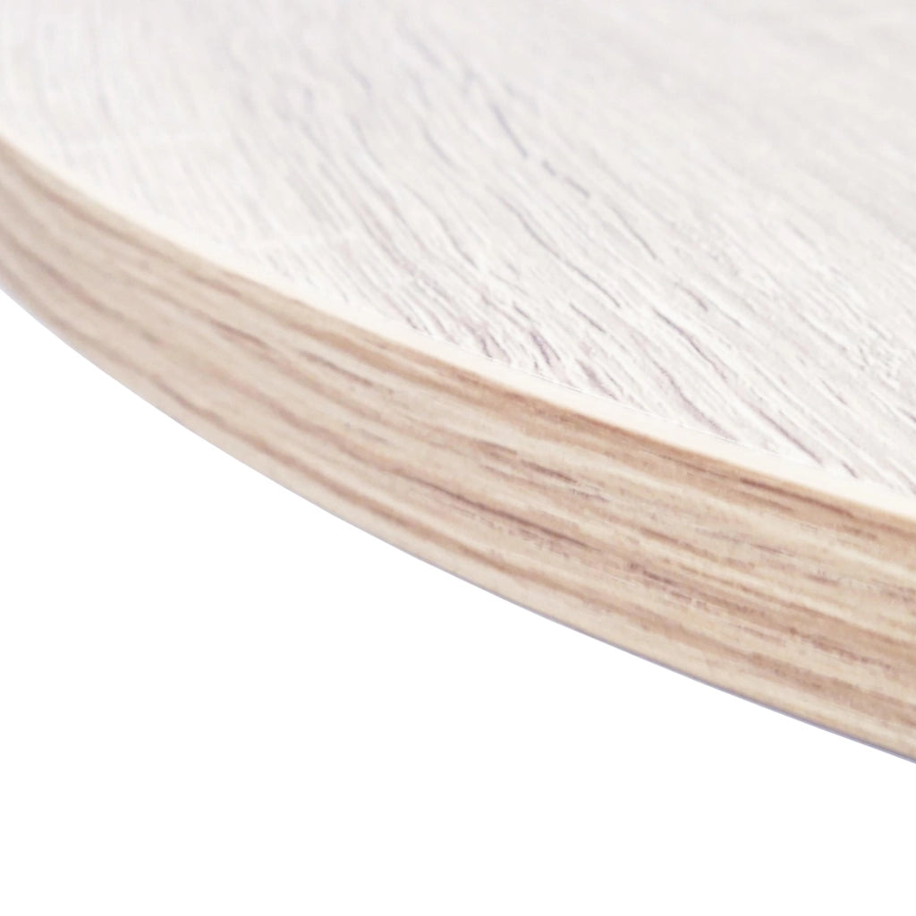 Tavolo da pranzo rotondo ZEN, 90x90x77cm, per 4 persone, colore Rovere, Gambe in metallo laccato nero opaco RF1932